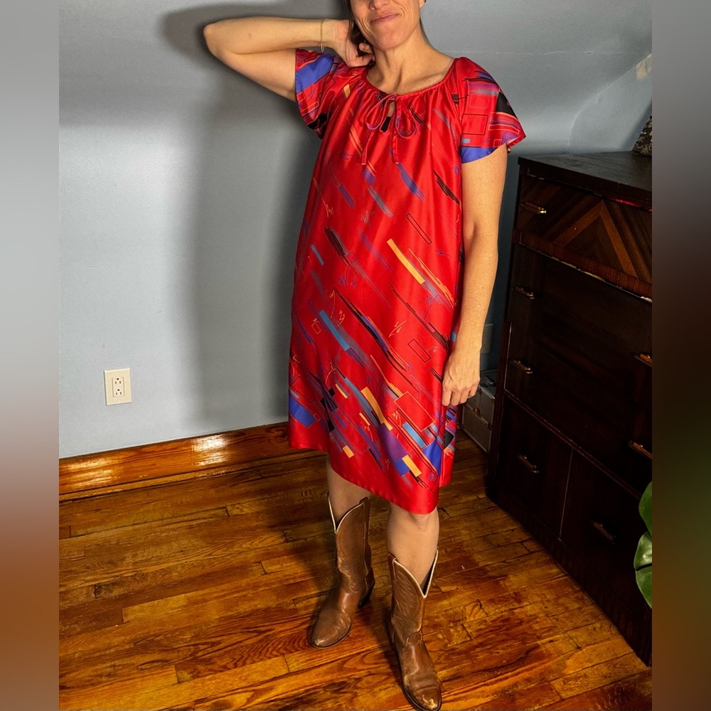 Vintage Red House Dress